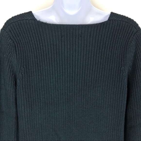 MINKPINK Dark Teal Blue Green Deep V-Neck Sweater - Picture 9 of 12